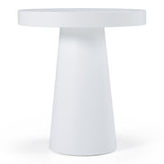 Desoto - Modern White Concrete Round End Table - image 5