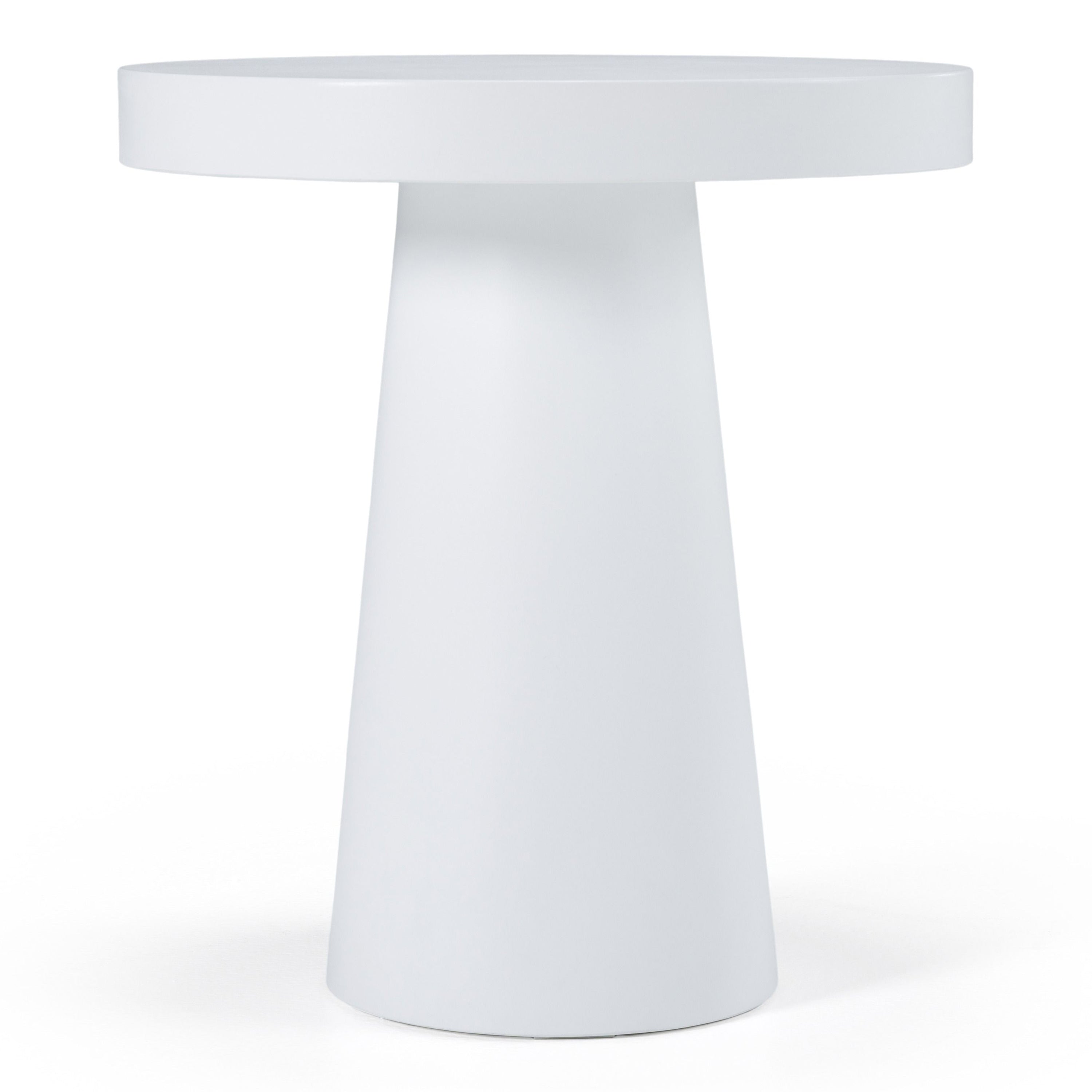 Desoto - Modern White Concrete Round End Table - image 5