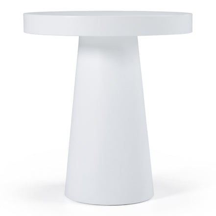 Desoto - Modern White Concrete Round End Table - image 5