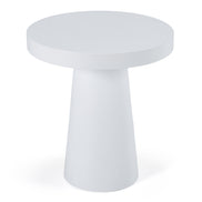 Desoto - Modern White Concrete Round End Table - image 2