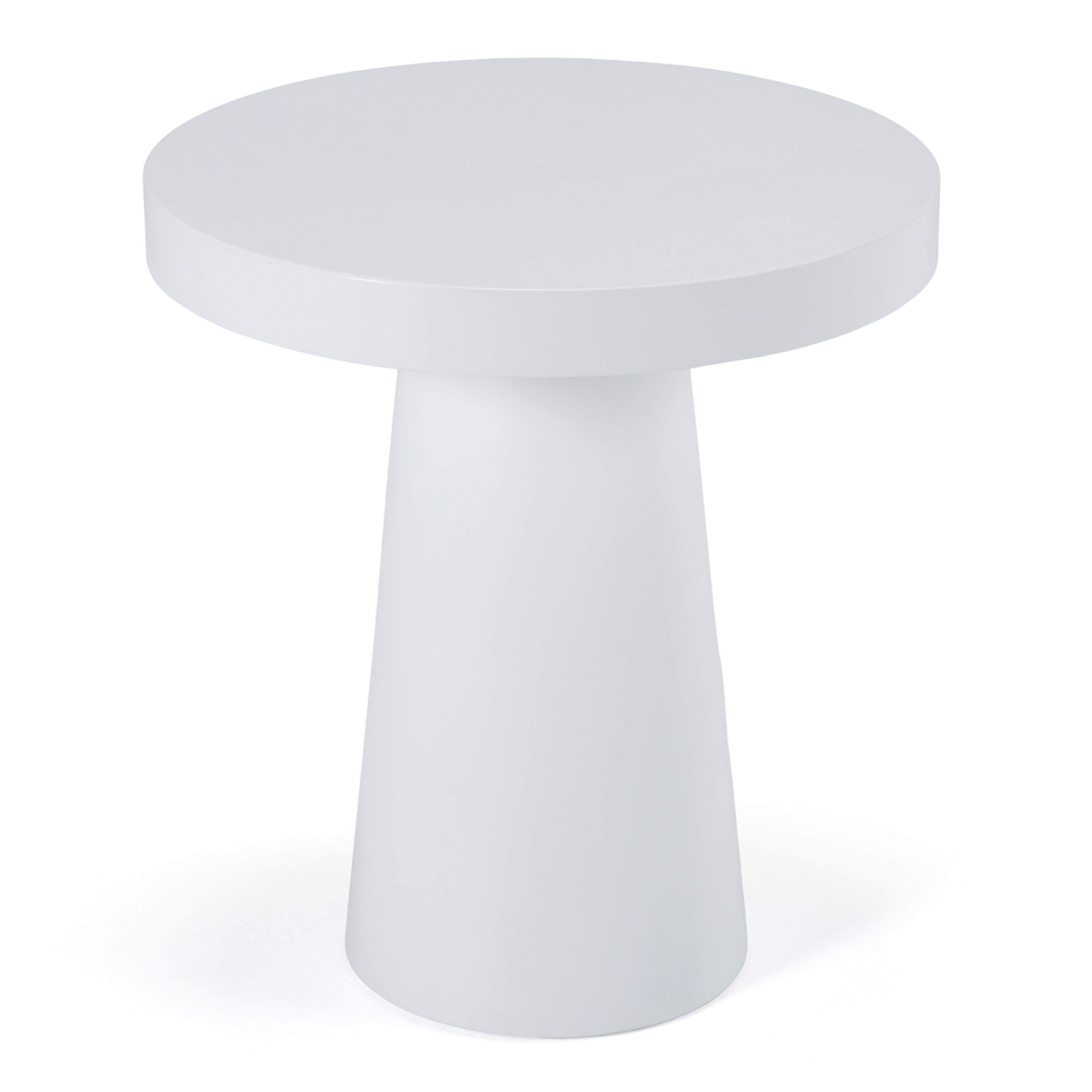 Desoto - Modern White Concrete Round End Table - image 2