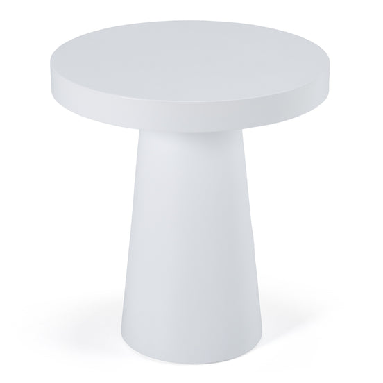 Desoto - Modern White Concrete Round End Table - image 2