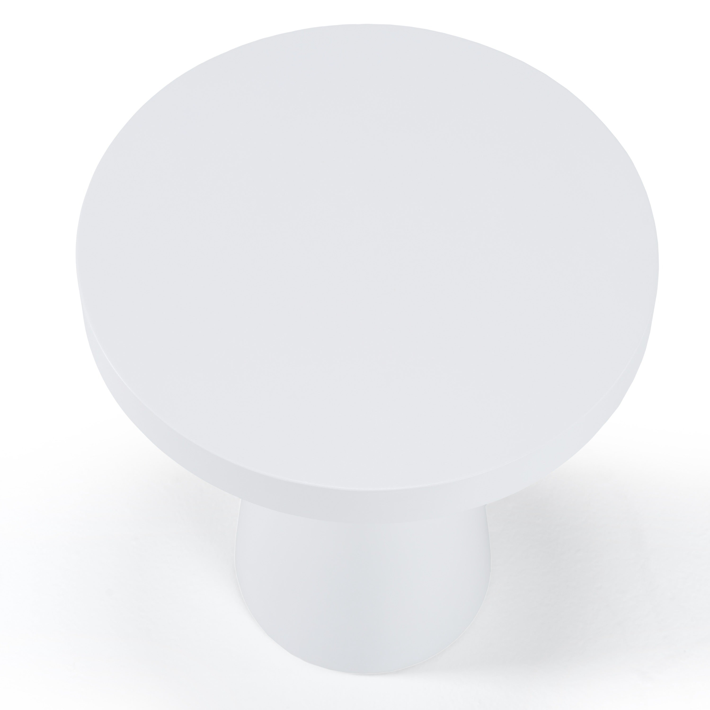 Desoto - Modern White Concrete Round End Table - image 3