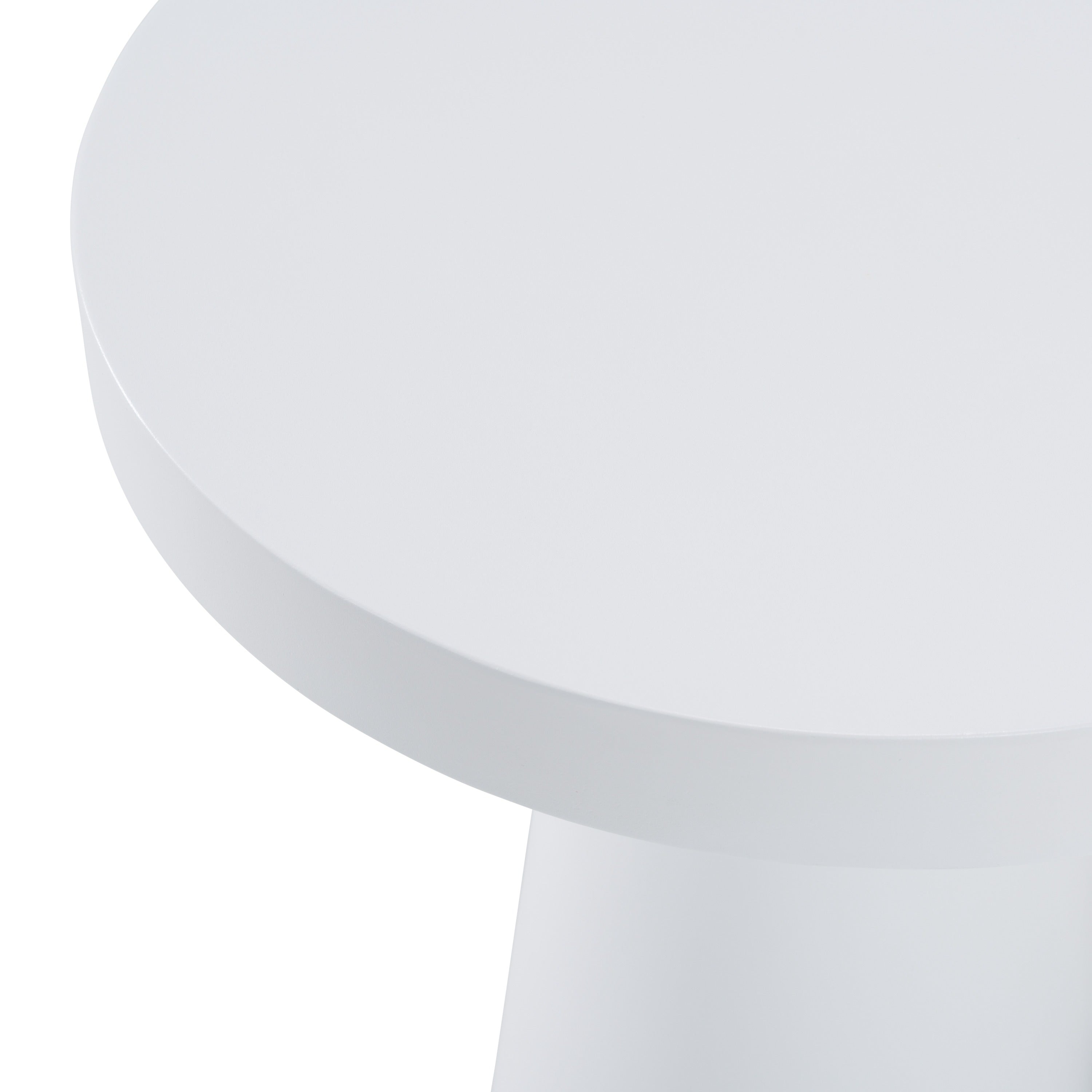 Desoto - Modern White Concrete Round End Table - image 4
