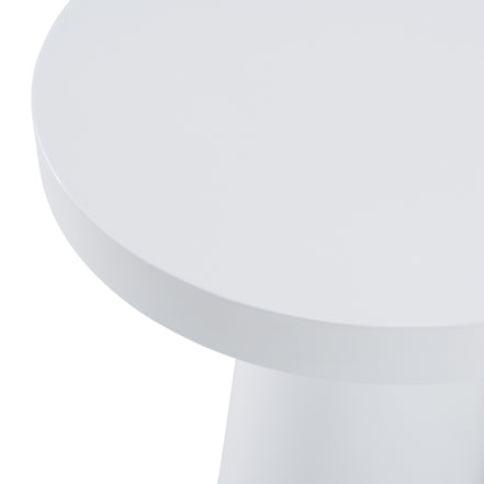 Desoto - Modern White Concrete Round End Table - image 4
