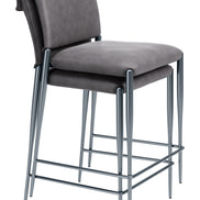 Freesia Counter Stool (Set of 2) Charcoal Gray