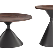 Rosk Coffee Table Set (2-Piece) Walnut & Black
