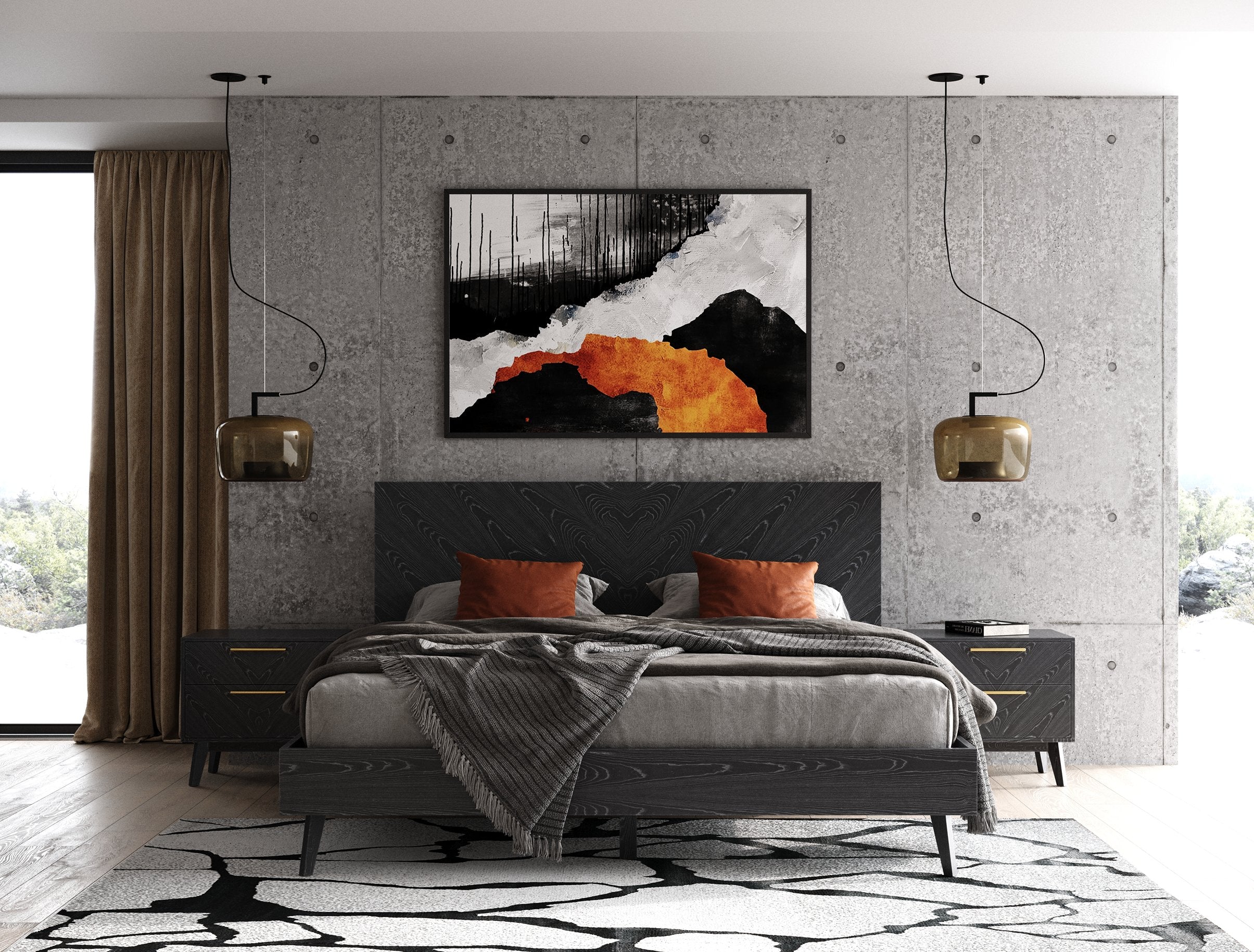 Diana - Eastern King Modern Grey Ash Bed - image 5