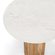 Dillinger - Modern White Marble + Mango Wood End Table - image 2