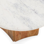 Dillinger - Modern White Marble + Mango Wood Coffee Table - image 2