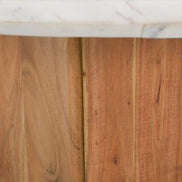 Dillinger - Modern White Marble + Mango Wood Coffee Table - image 3