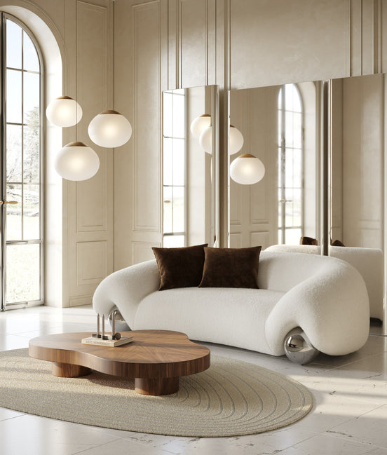 Fortune - Contemporary White Fabric Sofa - image 2