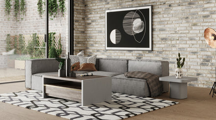 Navstar - Contemporary Grey Fabric Modular Sectional Sofa - image 4