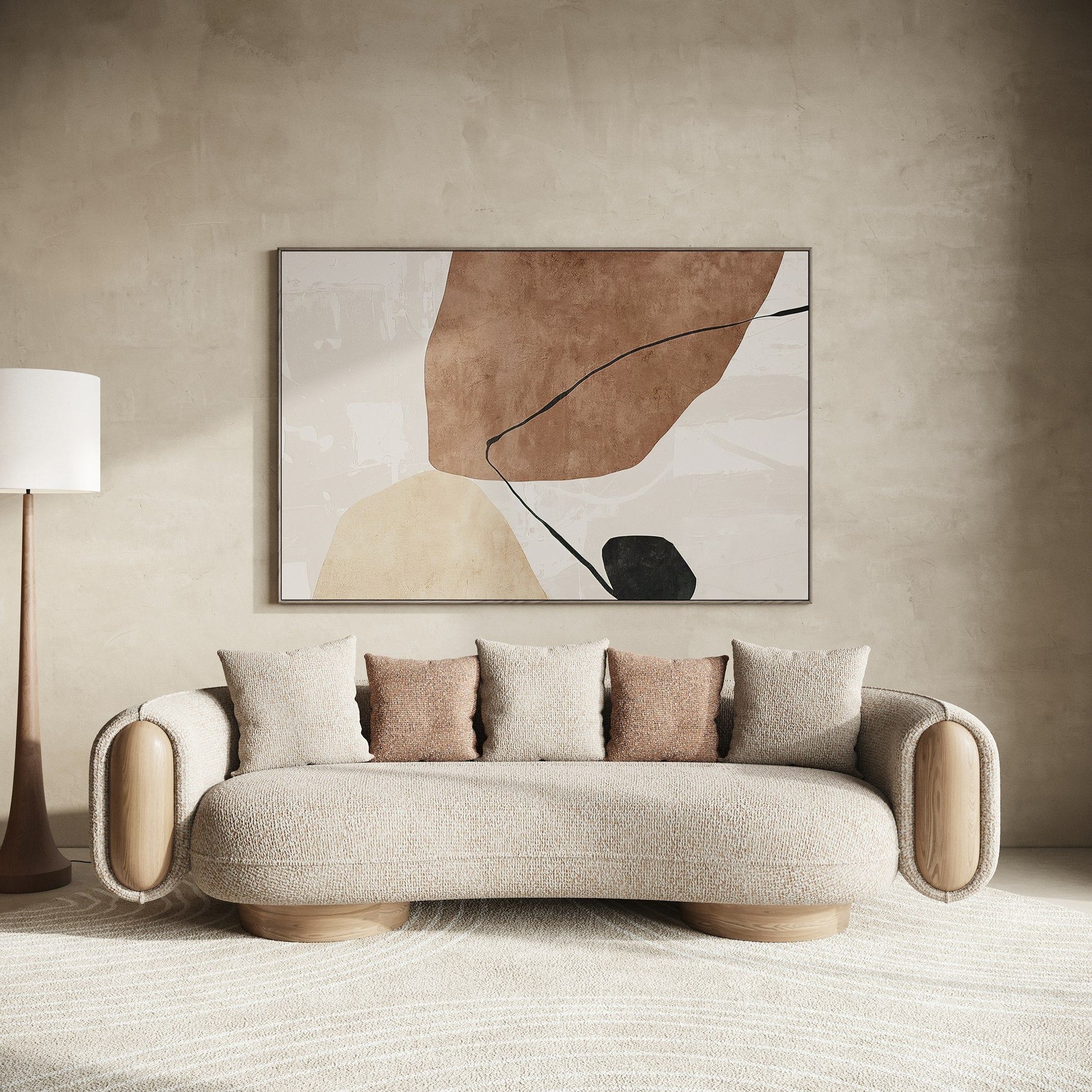 Raywood - Modern Multicolored Boucle Fabric + Ash Sofa - image 5