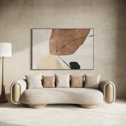 Raywood - Modern Multicolored Boucle Fabric + Ash Sofa - image 5