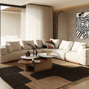 Simone - Modern Off-White Fabric Sectional Sofa - image 4
