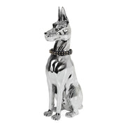 Doberman Dog - Silver Fiberglass Sculpture - image 3