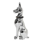 Doberman Dog - Silver Fiberglass Sculpture - image 4