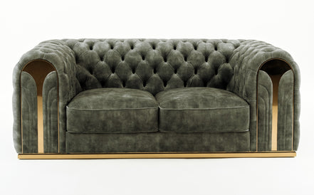 Dosie - Transitional Grey Velvet Loveseat