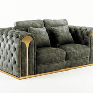 Dosie - Transitional Grey Velvet Loveseat - image 2