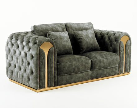 Dosie - Transitional Grey Velvet Loveseat - image 2