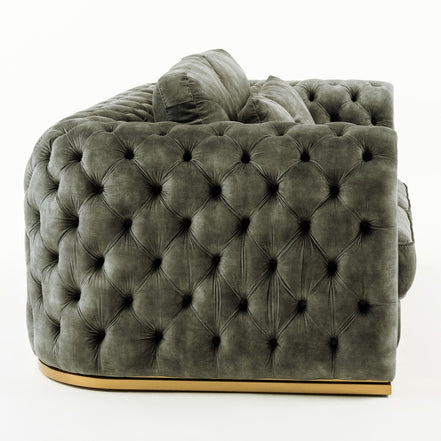 Dosie - Transitional Grey Velvet Loveseat - image 3
