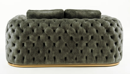 Dosie - Transitional Grey Velvet Loveseat - image 4