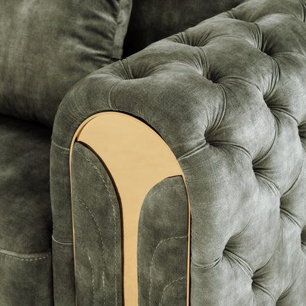 Dosie - Transitional Grey Velvet Loveseat - image 5