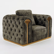 Dosie - Transitional Grey Velvet Chair - image 5
