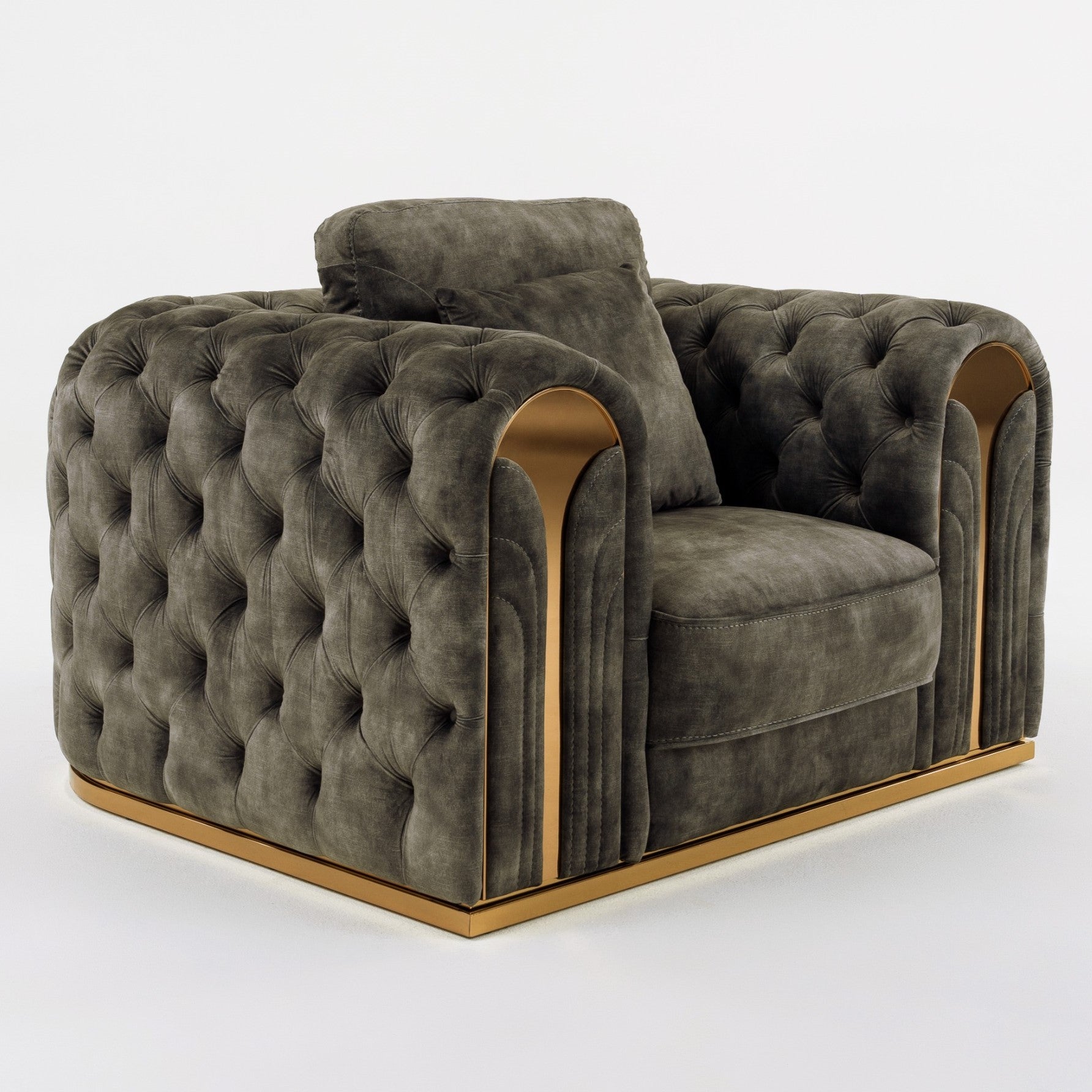 Dosie - Transitional Grey Velvet Chair - image 5