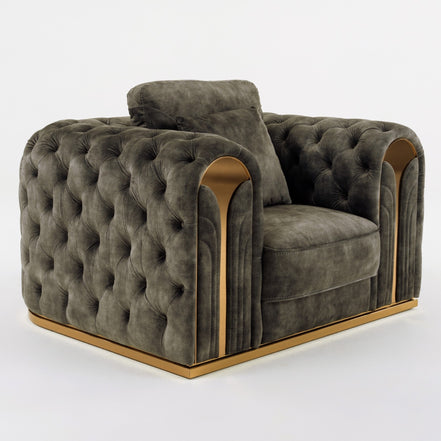 Dosie - Transitional Grey Velvet Chair - image 5