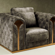 Dosie - Transitional Grey Velvet Chair - image 4