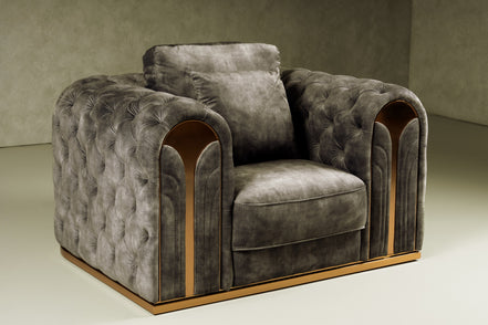 Dosie - Transitional Grey Velvet Chair - image 4