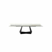 Maroney - Modern Black and Glass Extendable 70.5