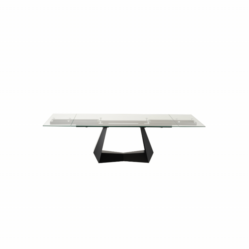 Maroney - Modern Black and Glass Extendable 70.5