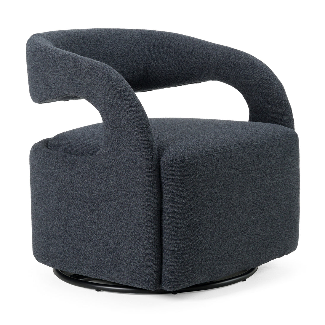 Dowsett - Modern Charcoal Fabric Swivel Accent Chair
