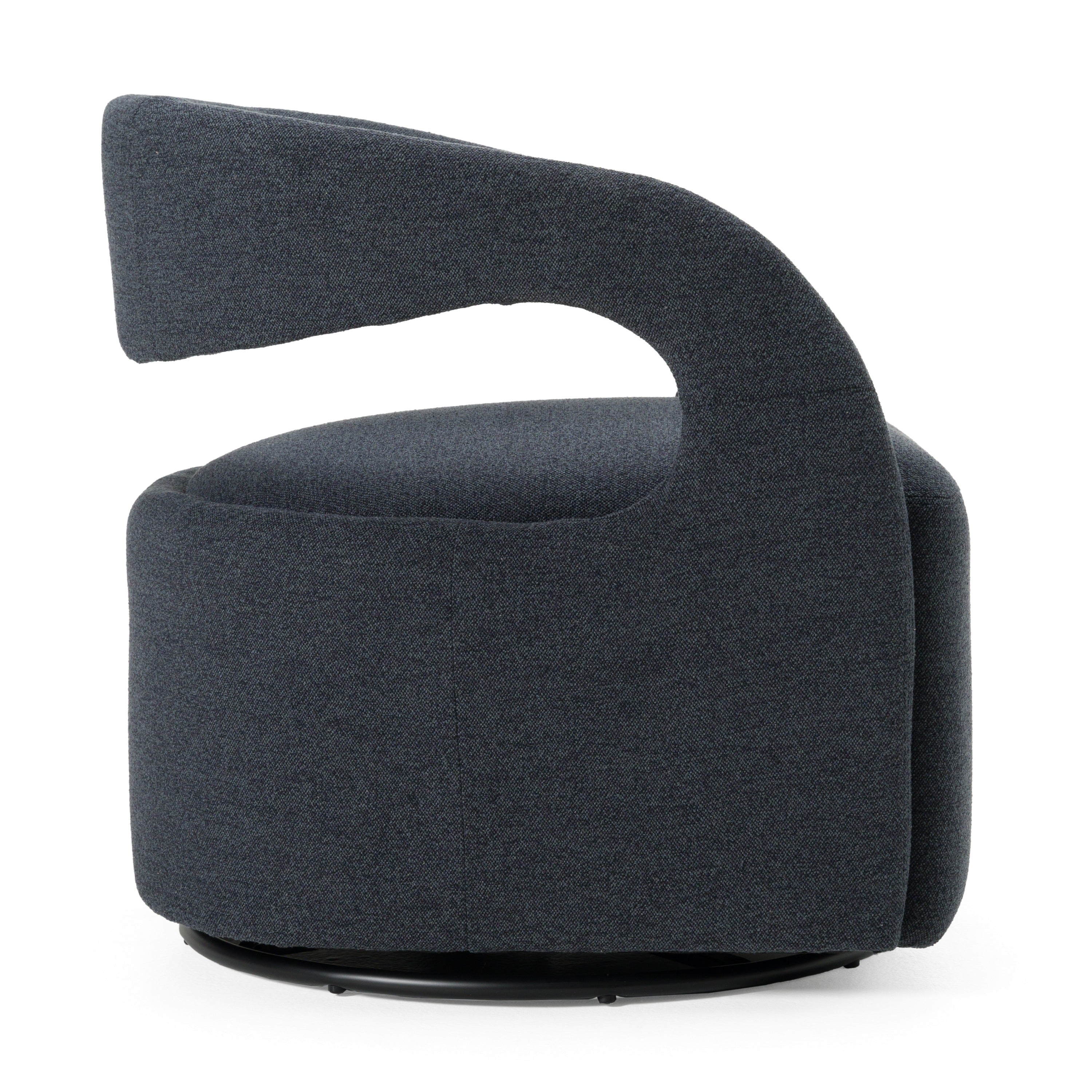 Dowsett - Modern Charcoal Fabric Swivel Accent Chair - image 2