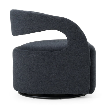 Dowsett - Modern Charcoal Fabric Swivel Accent Chair - image 2