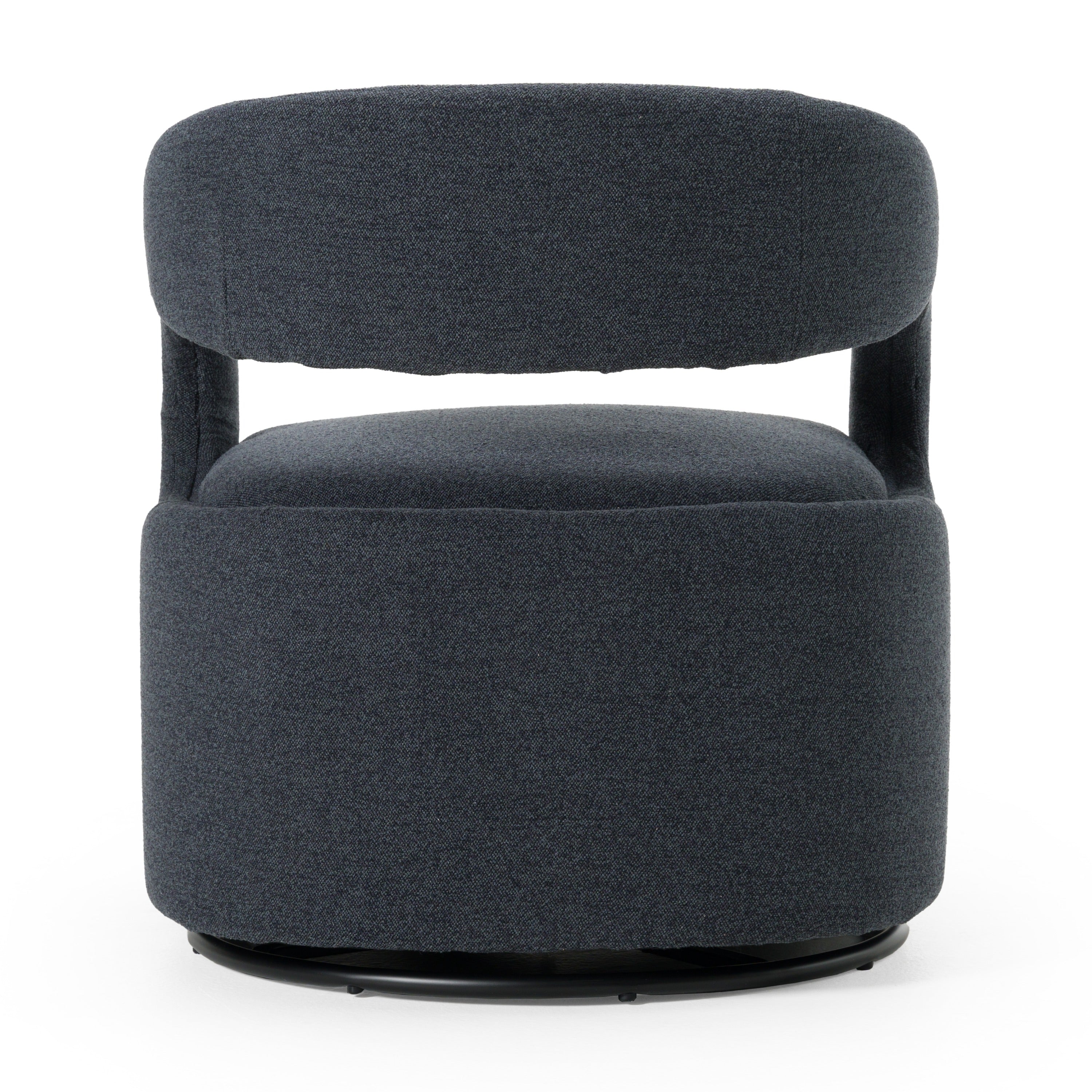 Dowsett - Modern Charcoal Fabric Swivel Accent Chair - image 3