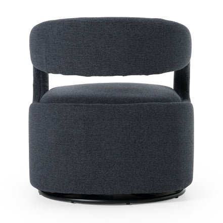 Dowsett - Modern Charcoal Fabric Swivel Accent Chair - image 3