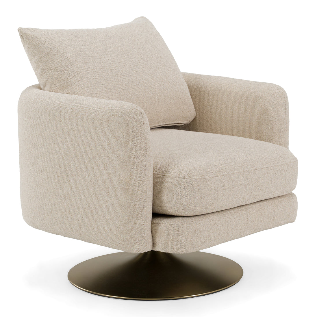 Doyle - Modern Cream Fabric + Gold Accent Chair