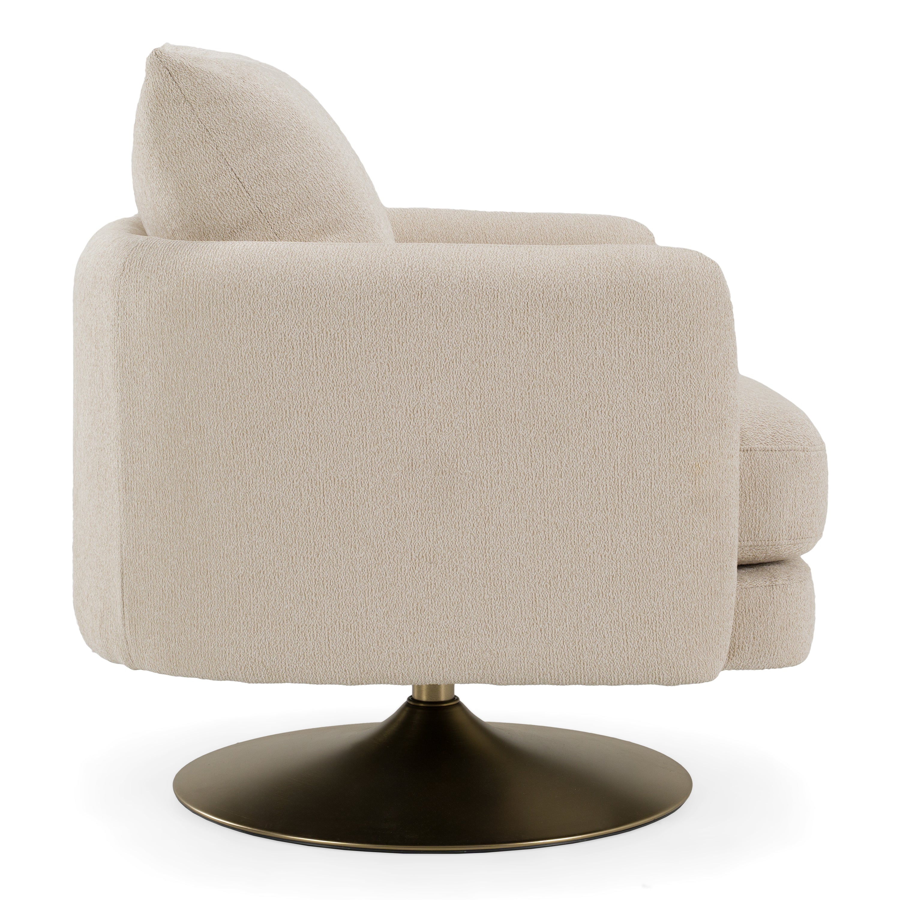 Doyle - Modern Cream Fabric + Gold Accent Chair - image 2
