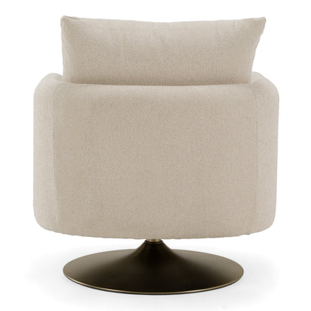 Doyle - Modern Cream Fabric + Gold Accent Chair - image 3