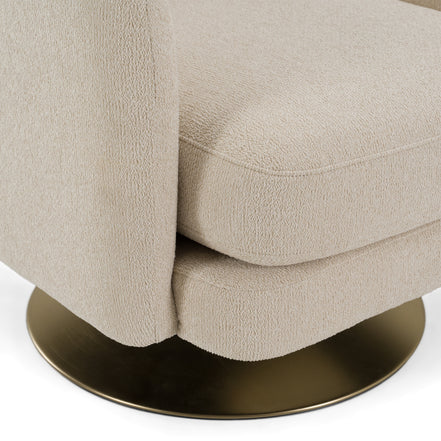 Doyle - Modern Cream Fabric + Gold Accent Chair - image 4