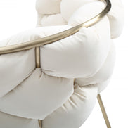 Debra Modern Off-White Fabric Dining Chair - image 2
