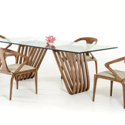 Draper Mid-Century Walnut & Glass Dining Table - image 3