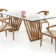 Draper Mid-Century Walnut & Glass Dining Table - image 2