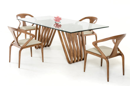 Draper Mid-Century Walnut & Glass Dining Table - image 2