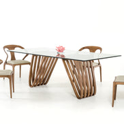 Draper Mid-Century Walnut & Glass Dining Table - image 5