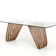 Draper Mid-Century Walnut & Glass Dining Table